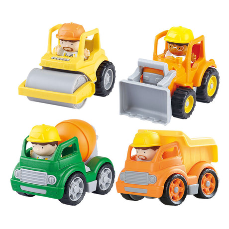 Playgo mini vehículos de construcción con juego de figuras - 8 piezas.