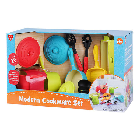 Juego moderno de sartenes y accesorios de cocina Playgo - 13 piezas.