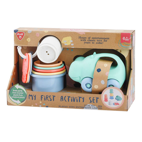 Playgo mi primer juego de actividades para bebés: 8 piezas.