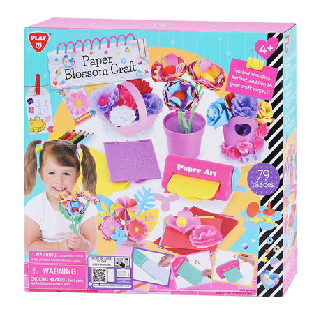 Juego de manualidades para hacer flores de papel Playgo - 79 piezas.