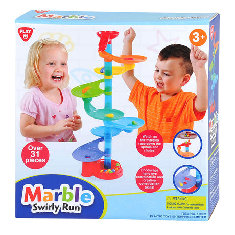 Playgo play pista de juguete de mármol con plataformas redondas - 31 piezas - colorido.