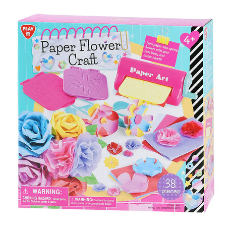 Juego de manualidades para hacer flores de papel Playgo - 38 piezas.