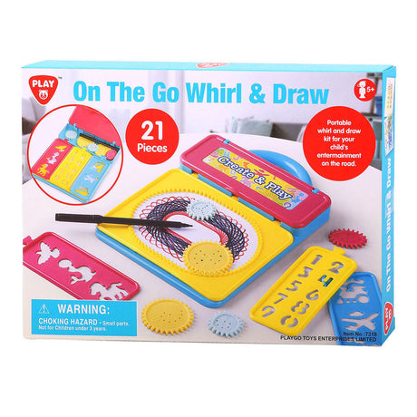 Tablero de dibujo portátil con espirógrafo y plantillas Play, 21 uds.