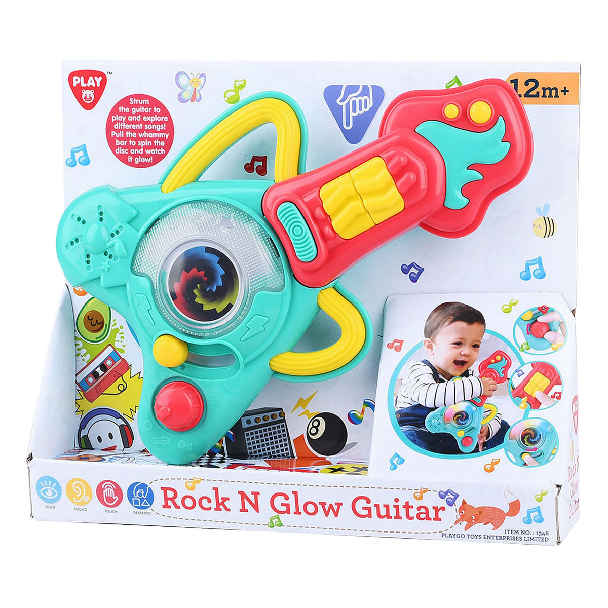 Guitarra playgo rock con luz y sonido.