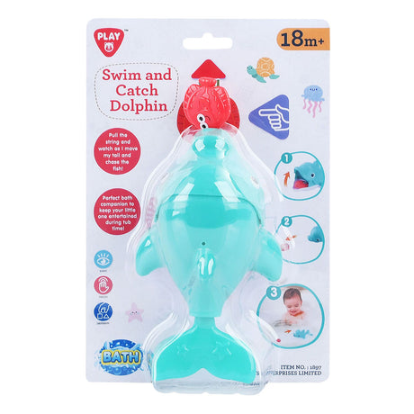 Juguetes de baño Playgo atrapan y nadan delfines - 2 piezas.