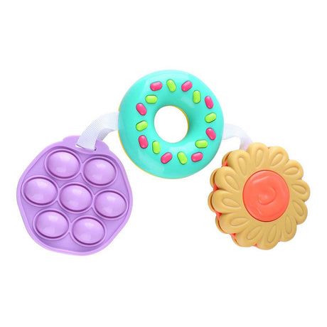 Juguetes sensoriales Playgo flor y donut y pop-it - 3 partes.