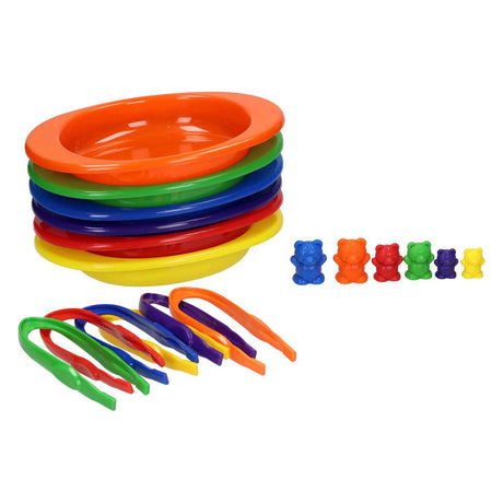 Set de clasificación de lobbes con 6 cuencos de colores.