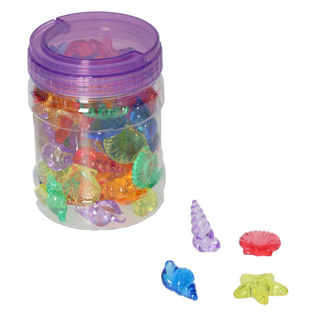 Figuras de conchas transparentes - 72 piezas