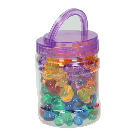 Patitos de juego transparentes de colores - 60 uds.
