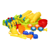 Zona de juegos acuáticos con molinos de agua.