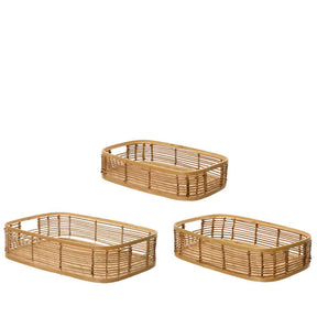 Juego de bandejas Decoris 3 piezas bambú 48,5 cm