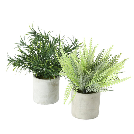 Boltze home planta artificial en 2 versiones romero o helecho 2 surtidos