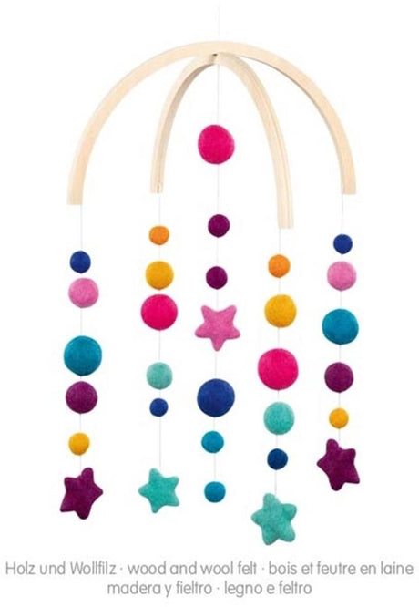 Móvil Goki - danza de estrellas - 43x42cm - madera y fieltro