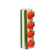 Jarrón Decoris dolomita 10,5 cm x ancho 7,8 cm x alto 20,7 cm raya verde con fresas 3D