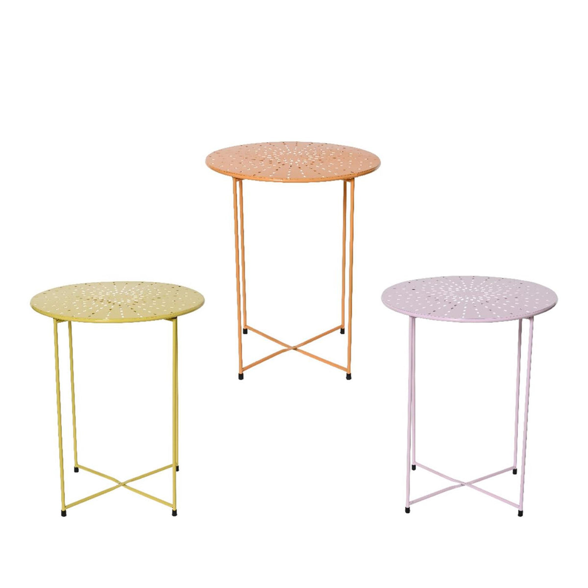 Decoris mesa auxiliar hierro interior ø40cm x h.48cm color pastel