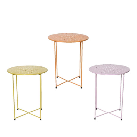 Decoris mesa auxiliar hierro interior ø40cm x h.48cm color pastel