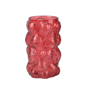 Decoris jarrón cristal ø15x23cm rojo fresa