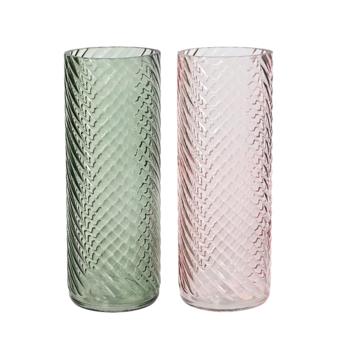 Jarrón Decoris de cristal con relieve h26,5cm
