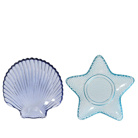 Decoris plato de vidrio ã˜14cmh2cm concha o estrella azul