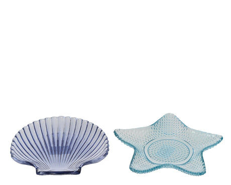 Decoris plato de vidrio ã˜14cmh2cm concha o estrella azul
