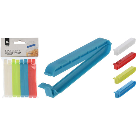 Excelentes clips para alimentos para el hogar, bolsa de 10 cm de 8 piezas.