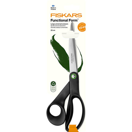 Tijeras para manualidades de oficina Fiskars - tijeras universales - corte recto - tijeras grandes - 25 cm - negro, acero inoxidable