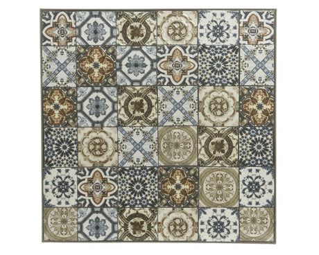 Decoris toulouse mesa de servicio para vino de exterior color topo con incrustaciones de mosaico 28x26x74,5cm