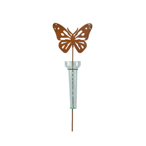 Decoris pluviómetro mariposa de 22x9x83cm color óxido
