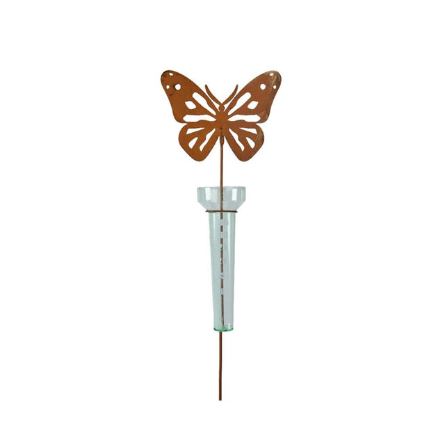 Decoris pluviómetro mariposa de 22x9x83cm color óxido