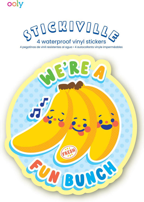 Ooly - pegatinas stickiville: amigos de la fruta - vinilo (4 troquelados)