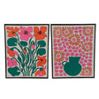 Decoris cuadro lienzo fsc 100% 2,8cm x an.40cm x al.50cm con flores rosa-verde
