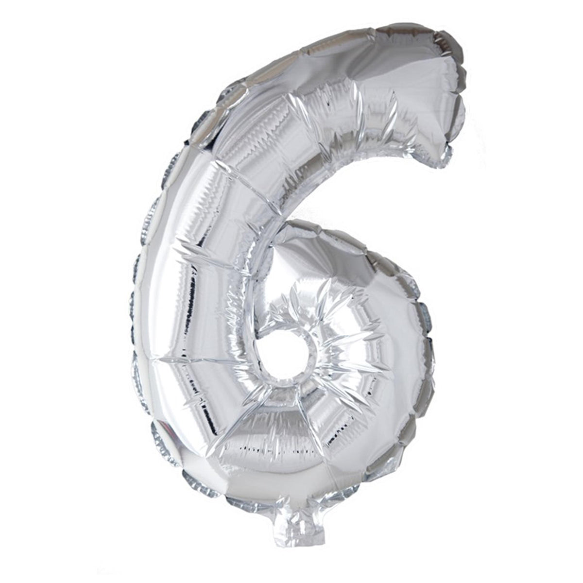 Globos número globo número '6' lámina plateada 40cm apto para helio