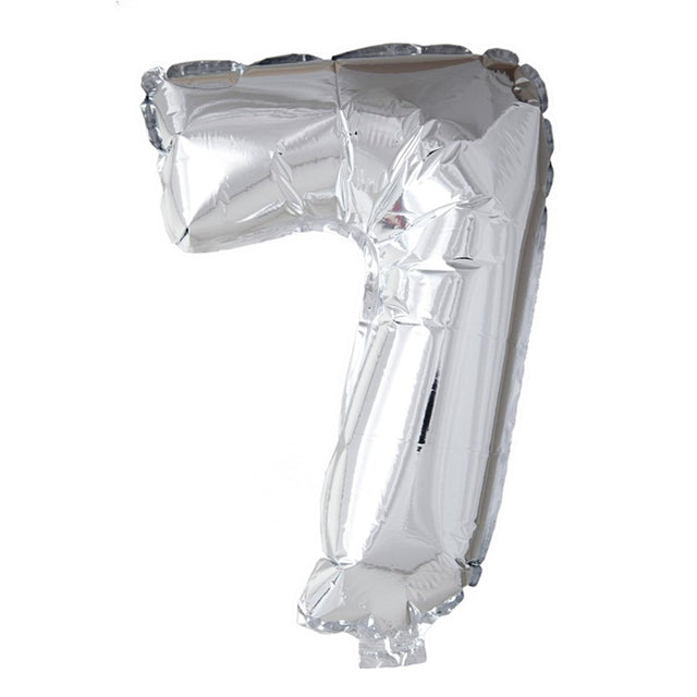 Globos número globo número '7' lámina plateada 40cm apto para helio