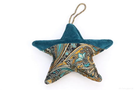 Hbx natural living colgante estrella paisley 14x14cm tela terciopelo