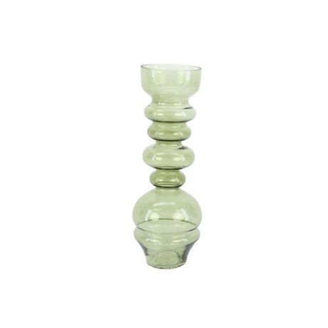 Hbx jarrón natural living vidrio dimonde ã˜12xh33,5cm verde claro