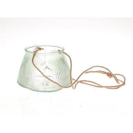 Hbx natural living jarrón colgante líneas ã˜11xh15cm verde