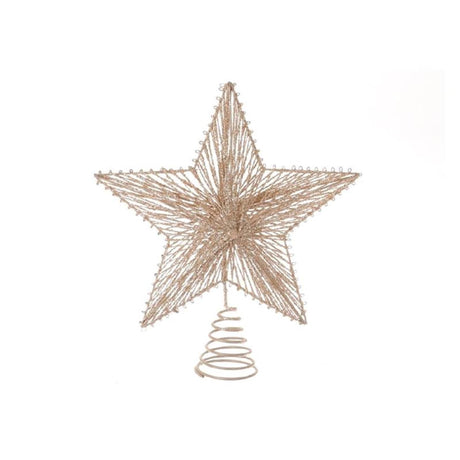 HBx natural living star espiral de metal con purpurina 20xh23cm dorado