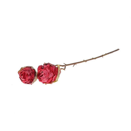 Hbx natural living rama decorativa rosa orossy 45cm rojo - con flores dobles