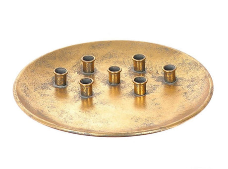 Candelabro Hbx natural living candelabro ã˜30zh3,4cm metal dorado para 7 velas