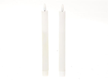 Hbx natural living juego de velas LED para cena con efecto de llama dia2x24,5cm blanco