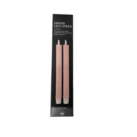 HBx natural living vela para cena llama led 24,5cm rosa