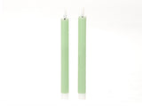HBX natural living juego de velas LED para cena con efecto de llama diámetro 2x24,5 cm verde