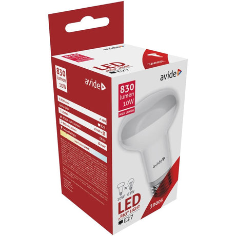 Avide LED R63 10W, casquillo E27 3000 Kelvin blanco cálido 830 lúmenes