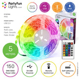 Luces Partyfun partyfunlights - tira LED - RGB multicolor - funciona con USB - 5 metros