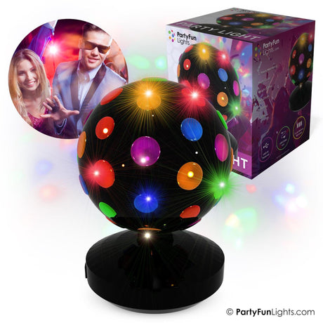 Luces divertidas de fiesta luz de discoteca dia20cm 9 LED funciona con batería 3XAA y USB