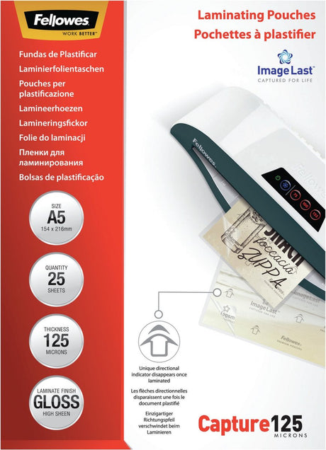 Bolsas para plastificar Fellowes imagelast a5 125 micras 25 piezas