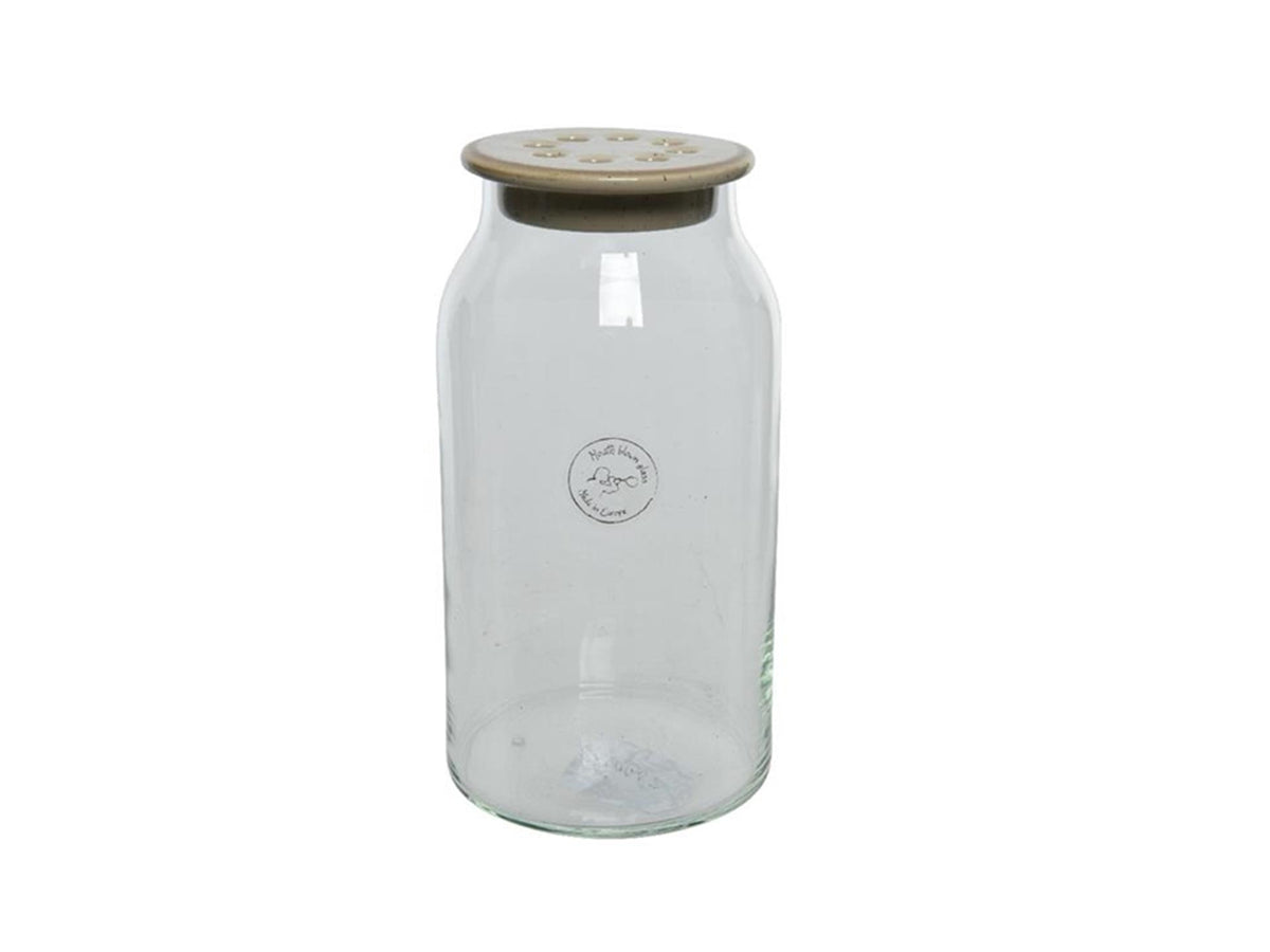 Decoris jarrón vidrio cerámica flores arreglar tapa cerámica ø11-h20cm