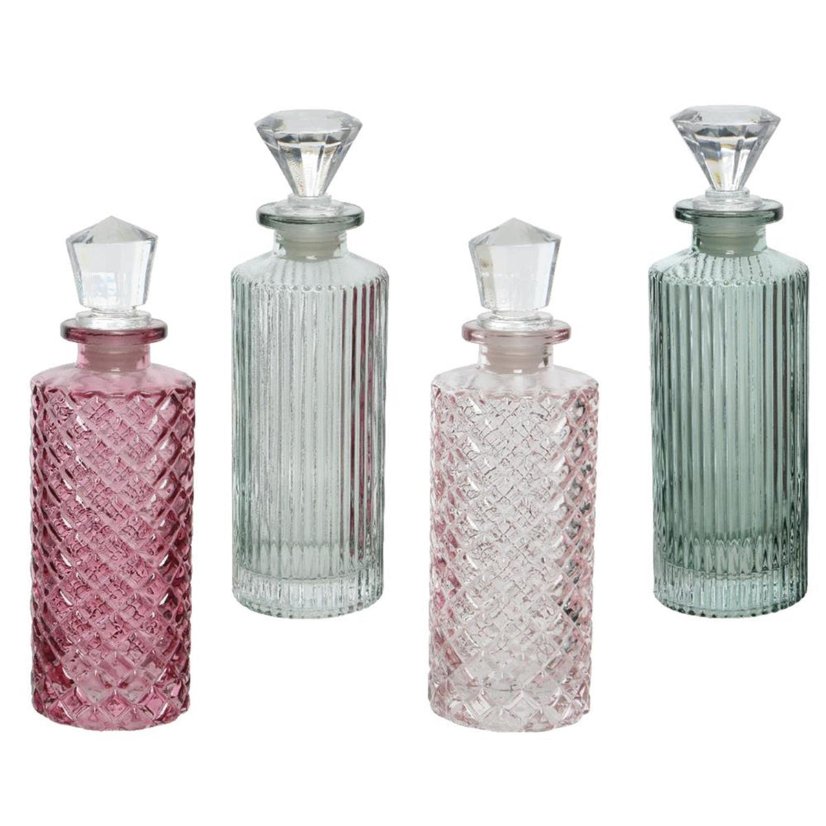 Decoris botella decorativa dia.5,1x17cm vidrio 4 colores surtidos