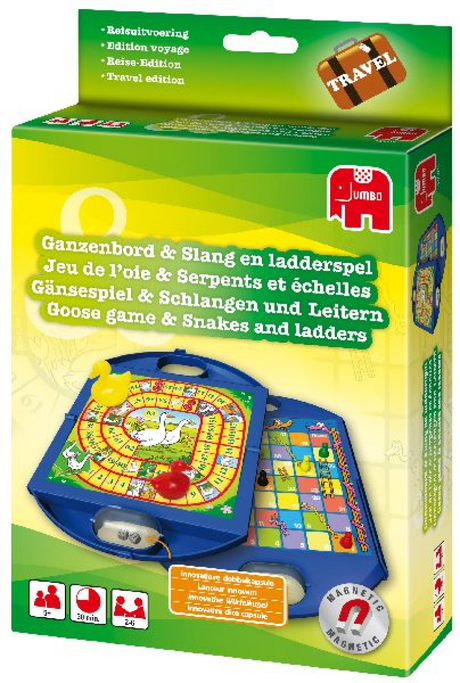 Juegos de viaje jumbo, tablero de ganso, serpientes y escaleras de viaje.