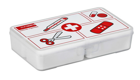 Sunware q-line first aid assortimentbox 5 delig transp wit